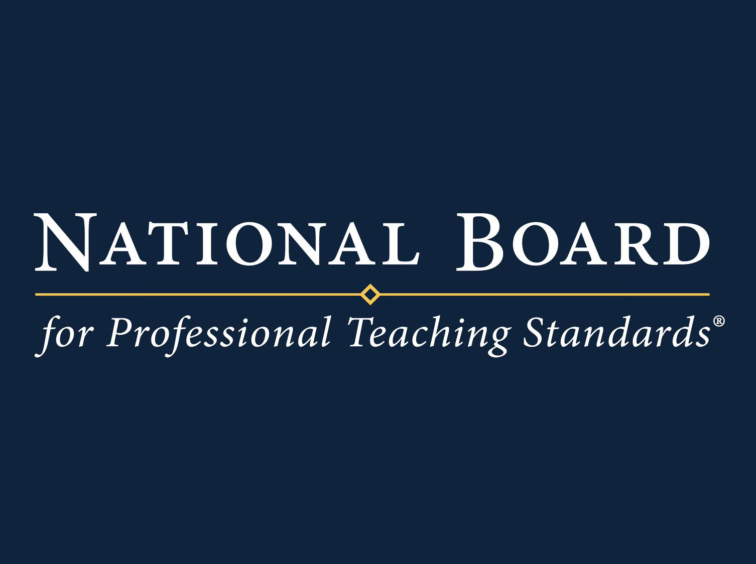 A navy background and white text written National Board for Professional Teaching Standards